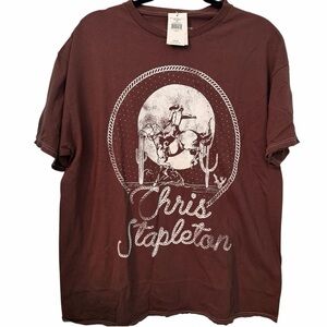 Chris Stapleton Distressed Tee NWT LARGE Brown